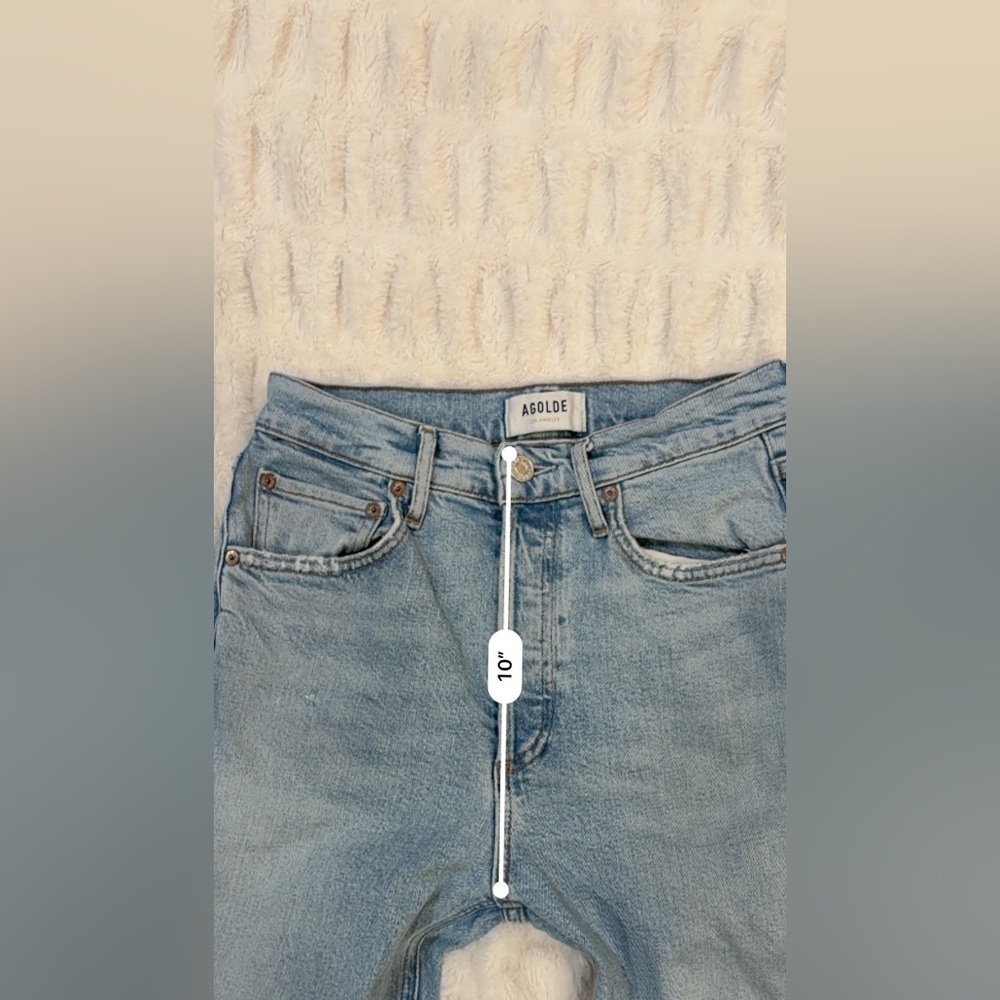 Agolde Riley Crop Straight Leg Button Fly Light‎ Wash Jeans Size 25 - Picture 6 of 8